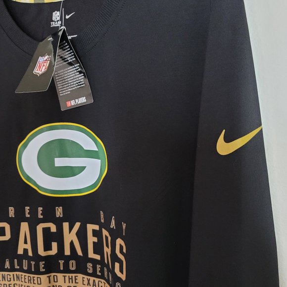 NWT Green Bay Packers NFL Salute To Service Long Sleeve Mens Black Shirt Size L - Picture 8 of 12